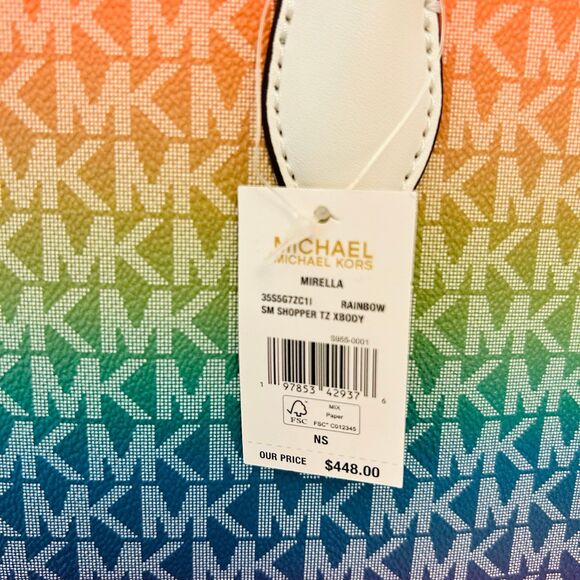 Michael Kors Mirella Small Ombré Signature Logo Crossbody Bag Rainbow - Picture 7 of 10
